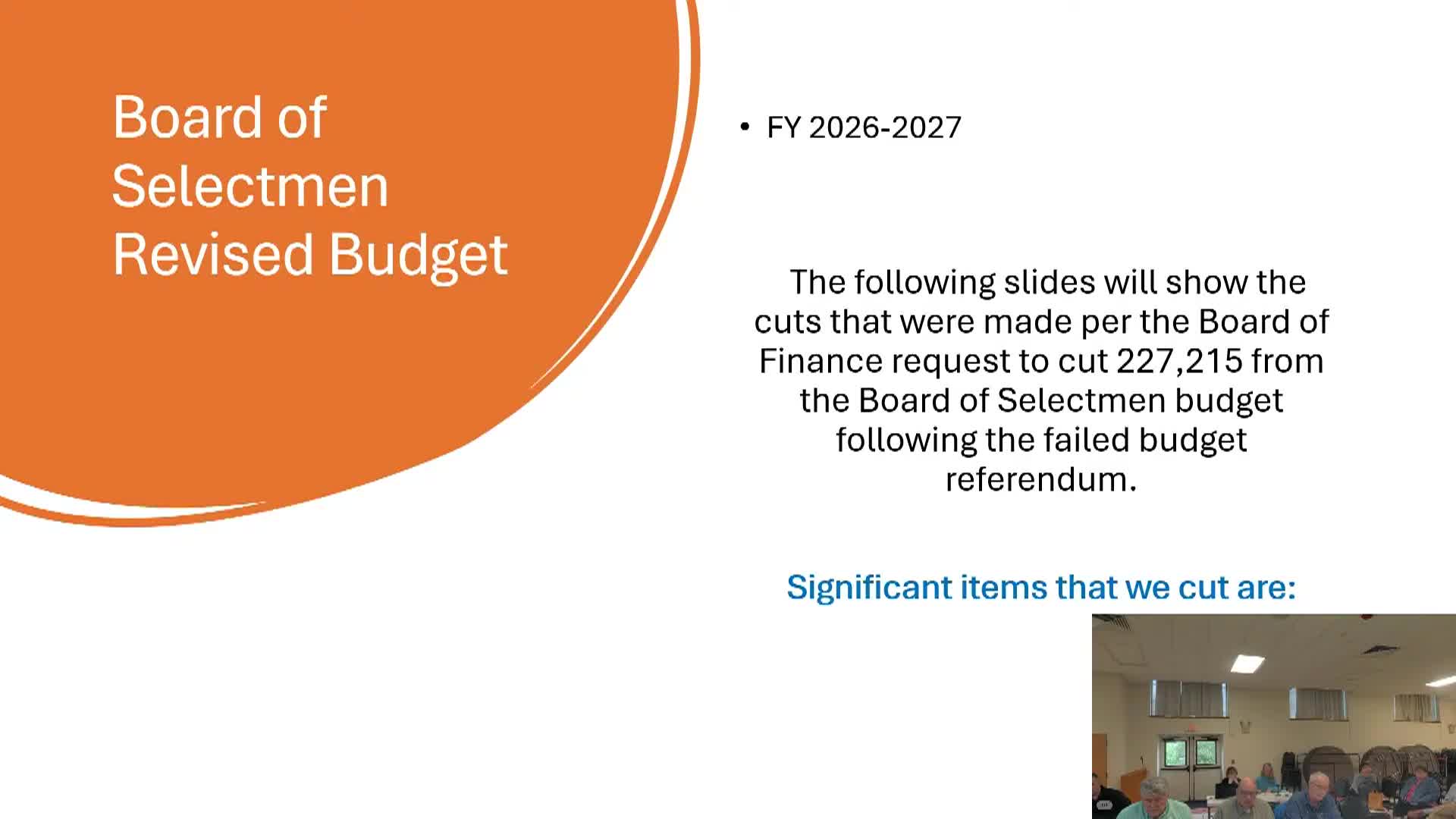 Thumbnail image for Stafford Board of Finance Meeting 5/13/26